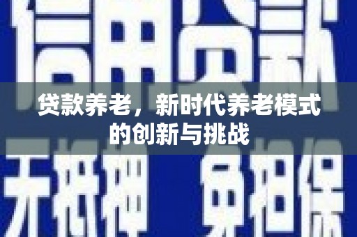 迭部贷款养老，新时代养老模式的创新与挑战