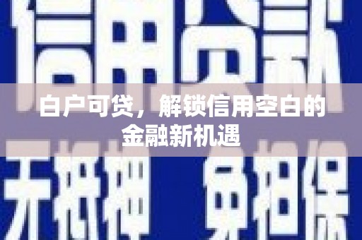 乡宁白户可贷，解锁信用空白的金融新机遇