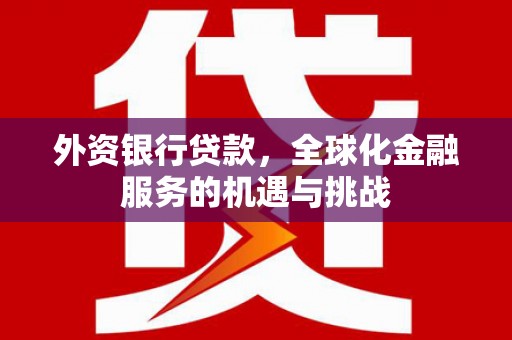 新都外资银行贷款，全球化金融服务的机遇与挑战