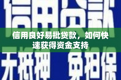 灞桥信用良好易批贷款，如何快速获得资金支持