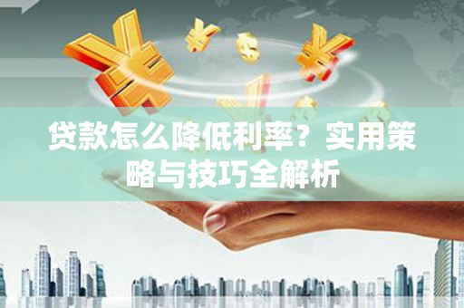 定海贷款怎么降低利率？实用策略与技巧全解析